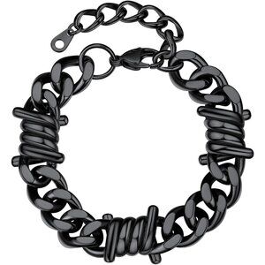 Heavy Cuban Chain Bracelet 7/9mm Barbed Wire Punk Gothic Stainless for Men Women